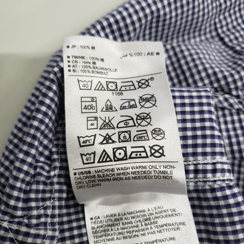 Banana Republic Soft Wash‎ Tailored Slim Fit Gingham Button Down Shirt Mens L